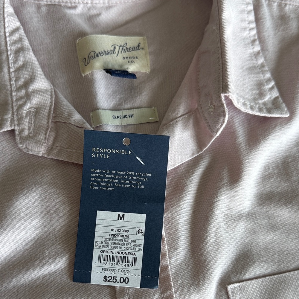 Universal Thread Soft Pink Button Down Shirt - Picture 2 of 4